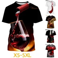 2022 summer new summer wine mens t shirt 3d printing t shirt casual sweatshirt cool t shirt