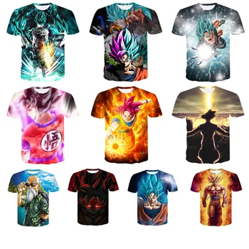 2023 New Dragon Ball Theme Top Fashion Cartoon Anime Cool Men's T-shirt Male Anime 3DT Shirt Boy Street Summer Clothing Tops 1