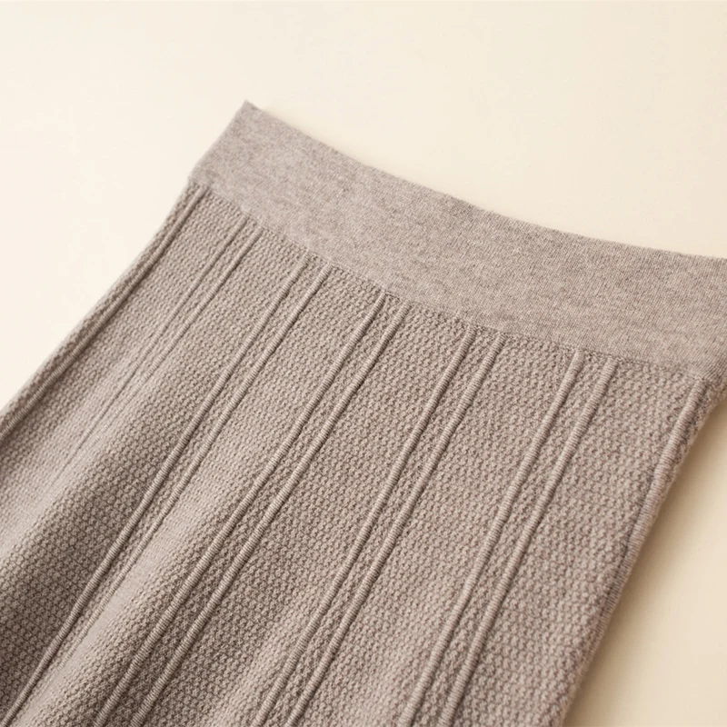 BELIARST 100% мериносовая шерстяная Женская юбка с высокой талией вязаная юбка-зонтик