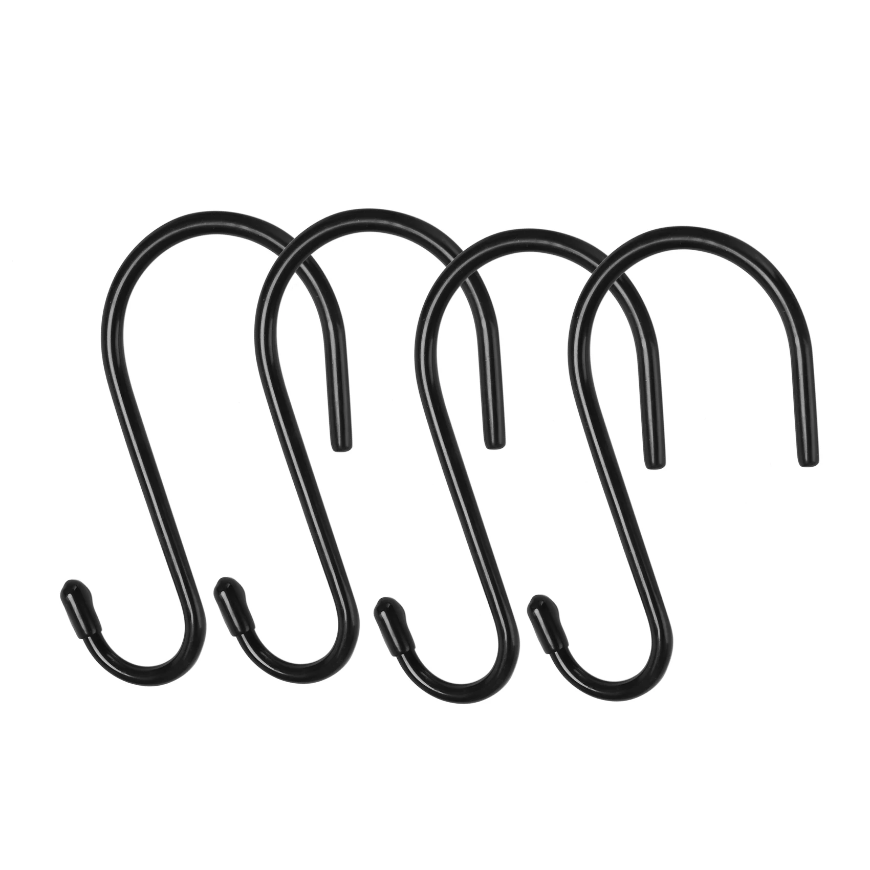 

4 Pack Large Vinyl Coated S Hooks 6 Inch Non Slip Heavy Duty S Hook for Hanging Steel Metal Rubber Coated Closet Hook