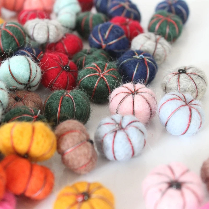 

5Pcs/set Wool Felt Pumpkins DIY Craft Ornament Halloween Decorations Autumn Felt Balls Pumpkin Harvest Decors A2UB