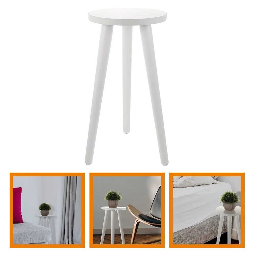 

Plant Stand White Round Coffee Table Pot Stands Wooden Indoor Display Plants Holders Flower Living Room Small