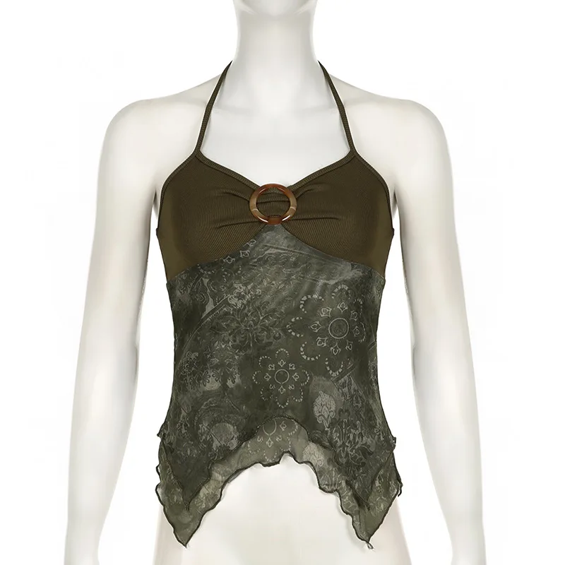 Женский укороченный топ в стиле бохо