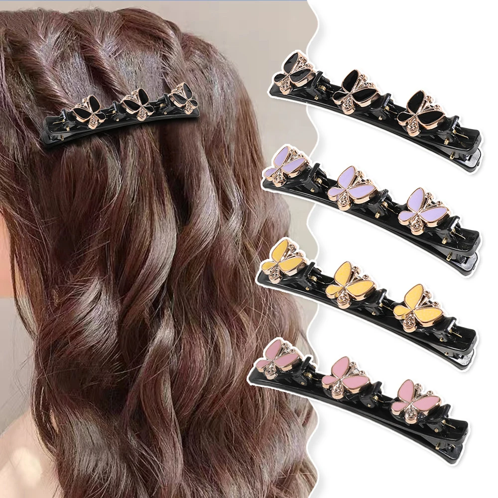 

12Pcs Hairpin Side Bangs Clip Ladies Girls Fixed Shape Clip Tooth-shaped Braided Hair Duckbill Clip Butterfly Hairpin