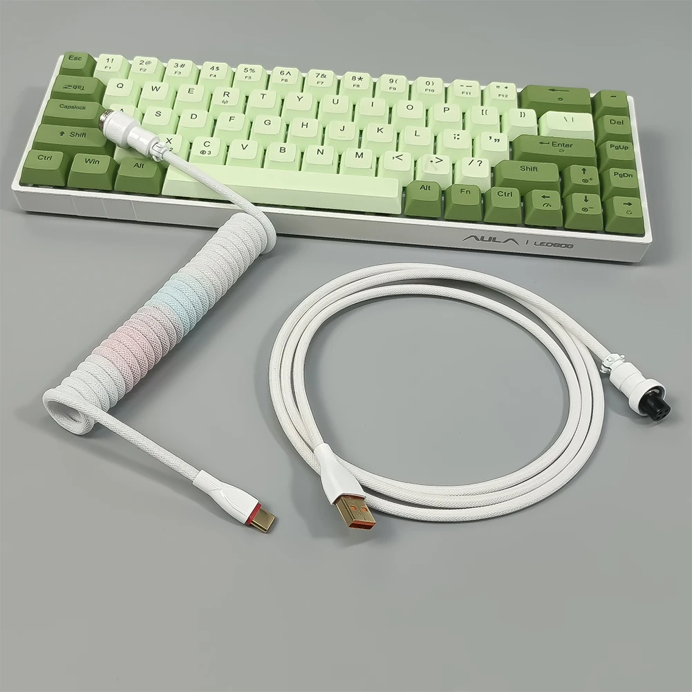 

Механическая клавиатура Type-C USB 1,8 м, спиральный кабель, провод, Игровая клавиатура, аксессуары для настольного компьютера, планшетов