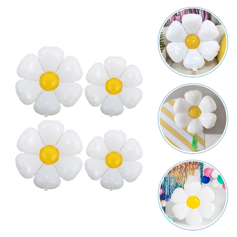 Купи Balloons Daisy Party Flower Decorations Decor Birthday Large White Huge Balloon Aluminum Wedding Decoration за 344 рублей в магазине AliExpress