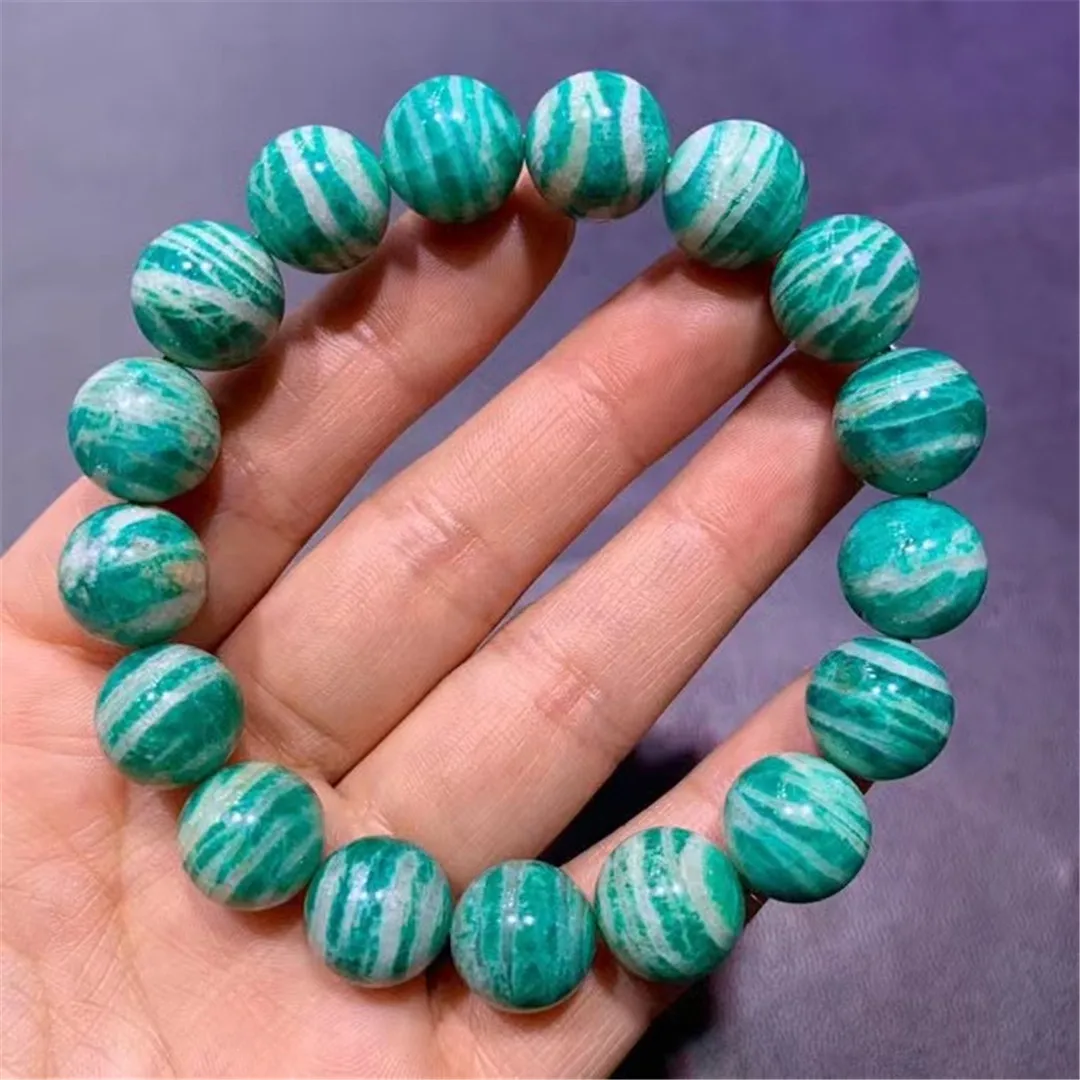 

12mm Natural Mozambique Amazonite Bracelet Jewelry For Women Men Wealth Gift Crystal Stone Beads Reiki Gemstone Strands AAAAA