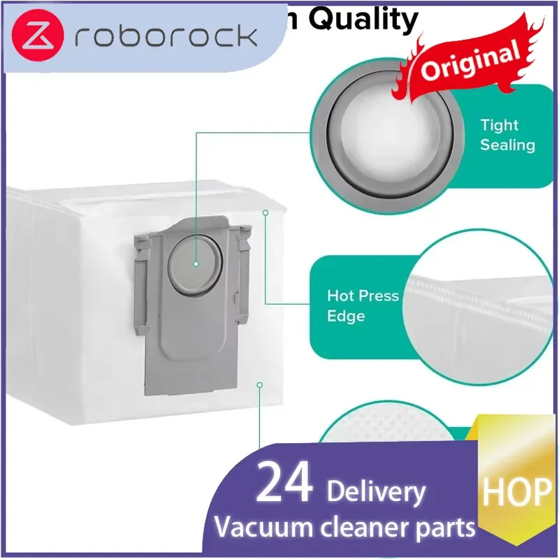 Фото Оригинальные пылесборники Hop для Roborock Q10 S5+/Q10 X5+/Q7 M5+, S8+/S8 Pro Ultra/Q8 Max+/Q5/Q5 Max+/S7 Max Ultra/S7/Q5 Pro+ (запасные) №2