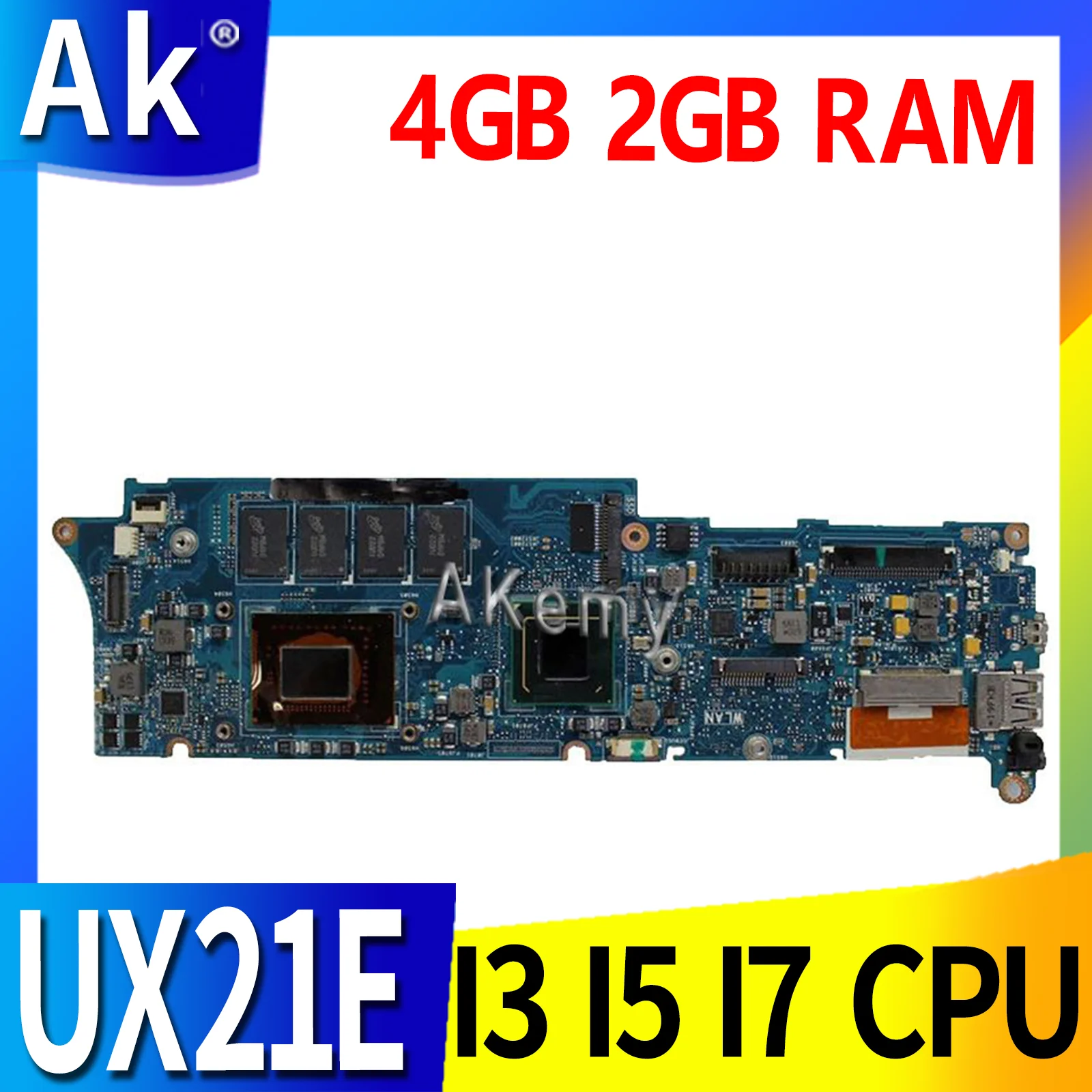 

UX21E I3 I5 I7 CPU 4GB 2GB RAM original mainboard For ASUS UX21 UX21E Laptop motherboard mainboard