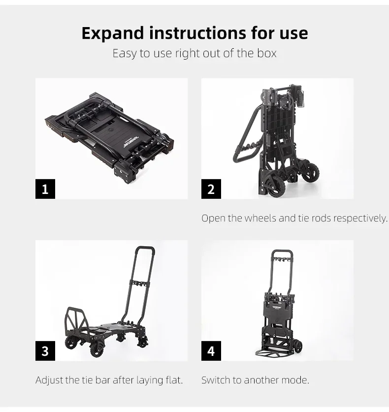 SHIMOYAMA Простая установка Четырехколесная тележка Тележка Ручная Уличная для