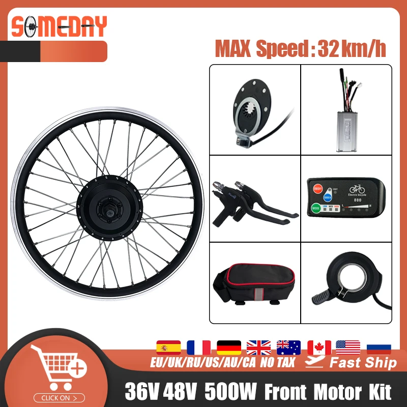 Electric Bike Conversion Kit 36V48V 500W Front Hub motor Wheel with KT LCD LED display For Ebike Conversion Kit Bicycle 16-29in