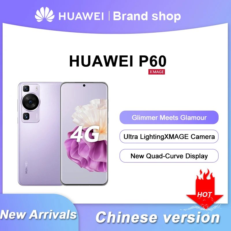 Original New Huawei P60 Smartphone 6.67 Inch 120Hz Qualcomm 7th Generation+ 66W 4715mAh 50MP Main Camera HarmonyOS 3.1