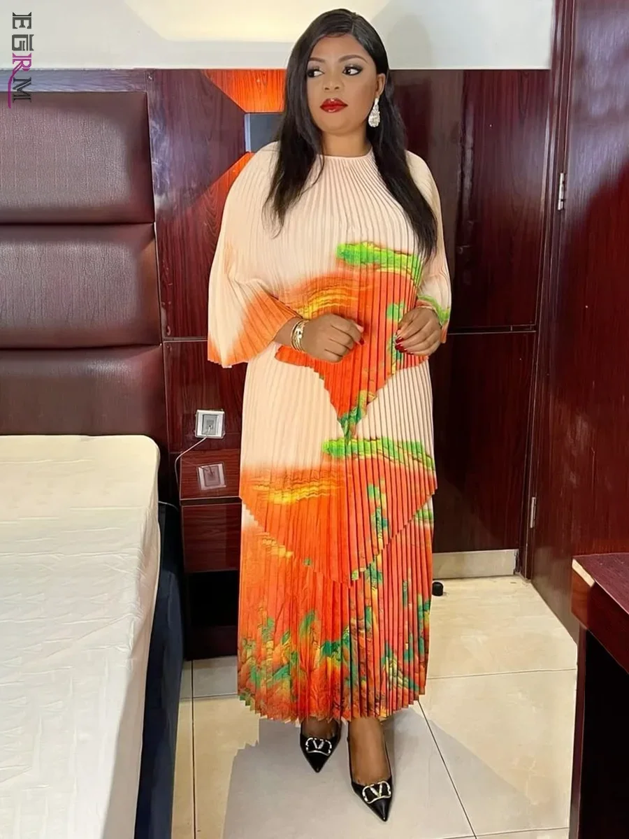 Новинка Осень 2024 костюм EGRM Miyake с постепенным цветом рубашка рукавом летучая мышь