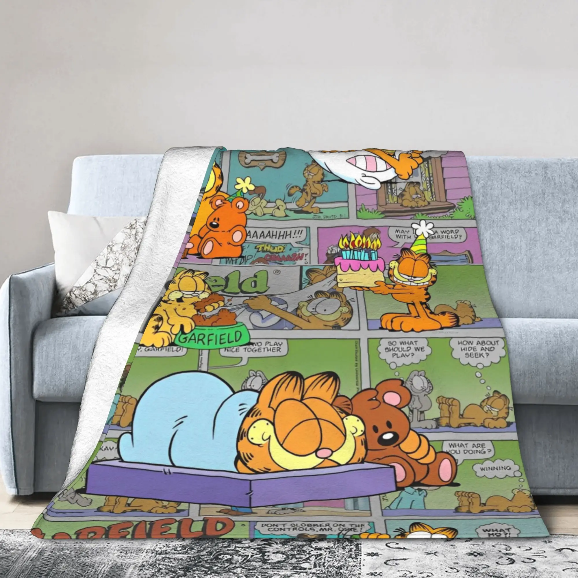 Фото Одеяло G-Garfields Aniem Kawaill Cats для дивана, нечеткие мягкое плюшевое одеяло 50x60 дюймов, покрывала разных размеров, всесезонные №3
