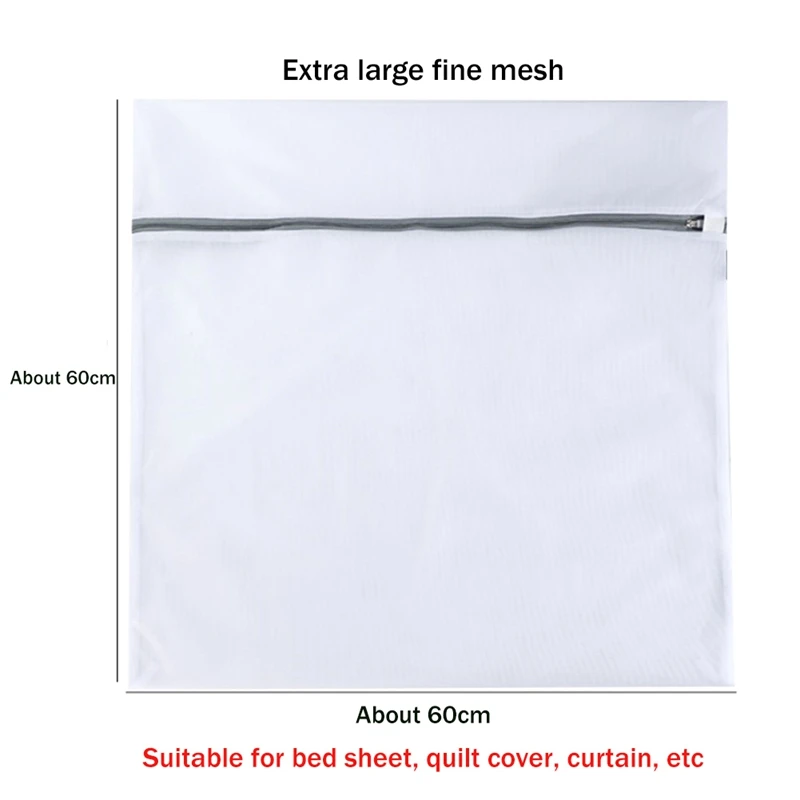 BMBY-10 Pcs Oversized Mesh Durable Laundry Bags For Washing Delicate Bags For Dryer Bags Washing Machine Sock Bags 60Cmx60cm images - 6