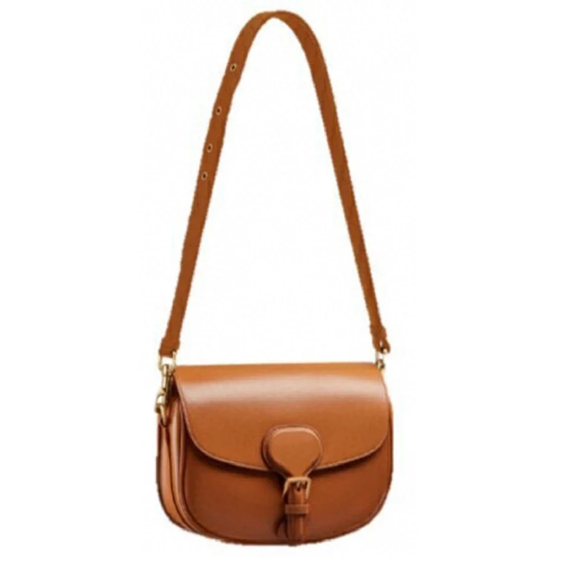 

Hot Selling Fashion Leather Half Round Saddle Bag Ladies Underarm Bag Flap Wide Strap One Shoulder Crossbody Small Square Bag