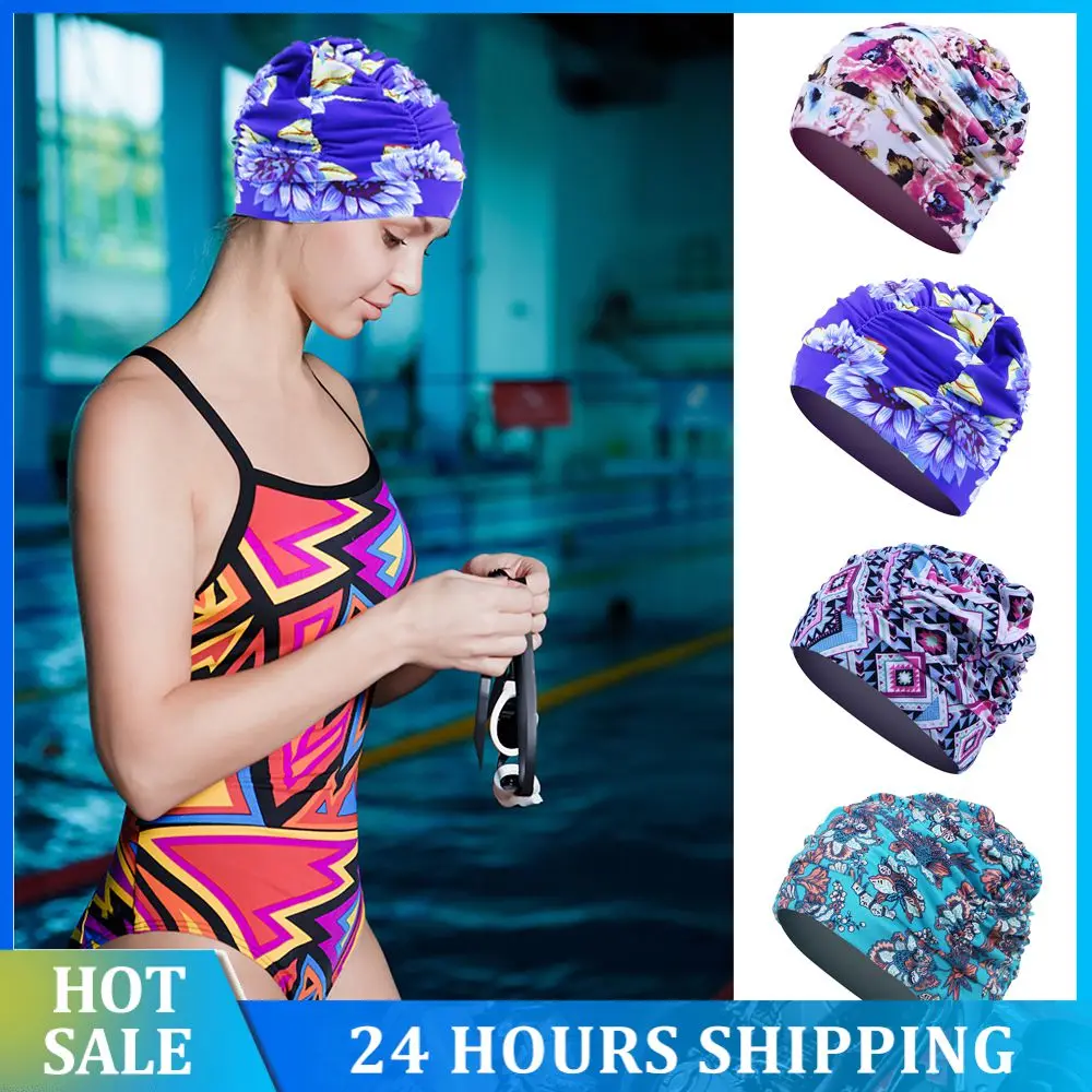 

New Elastic Swimming Cap Waterproof Ears Protect Long Hair Sports Swim Pool Hat Free Size For Men Women Swimming Hat