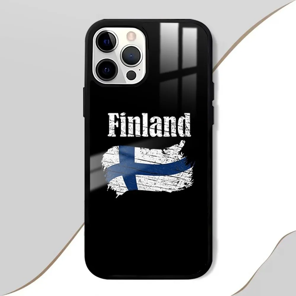 Flag Of Finland Pattern Phone Case For IPhone 16 15 14 13 12 11 Pro Xs Max Mini Plus Celulares Hard Funda Dropshipping