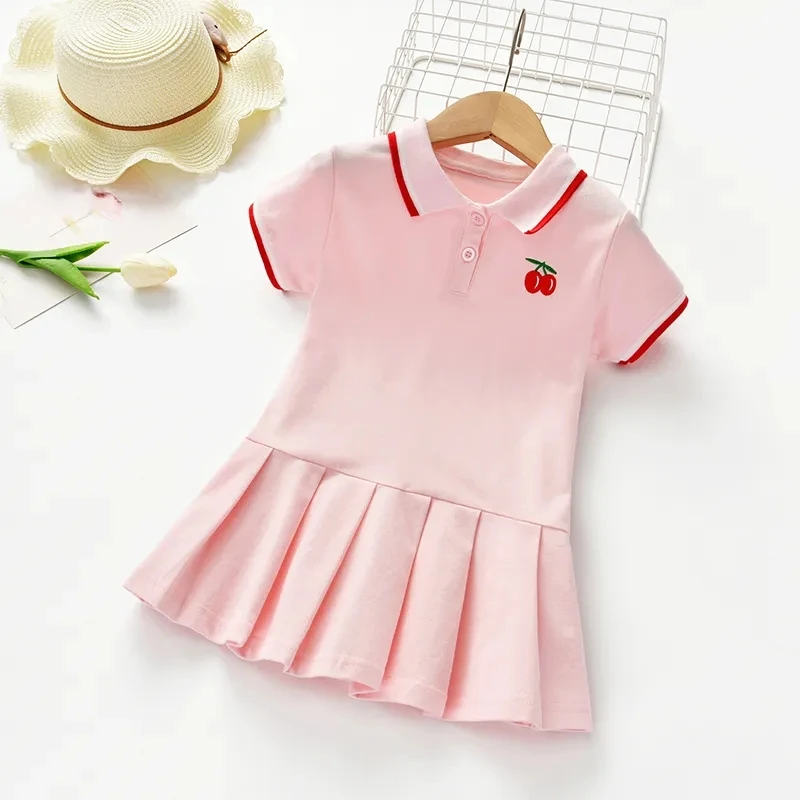 

Children's Summer Dress 2023 New Short Sleeve Children's Fashion Polo Dress Shirt Little Girl Baby Beautiful Dress
