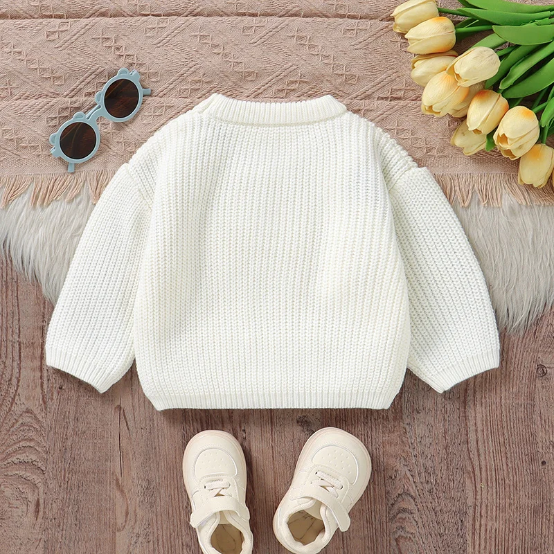 Winter Baby Clothes Fashion Red Heart Knitted Newborn Infant Boys &amp Girls Round Neck Full Sleeve Sweaters Pullovers Toddler Tops
