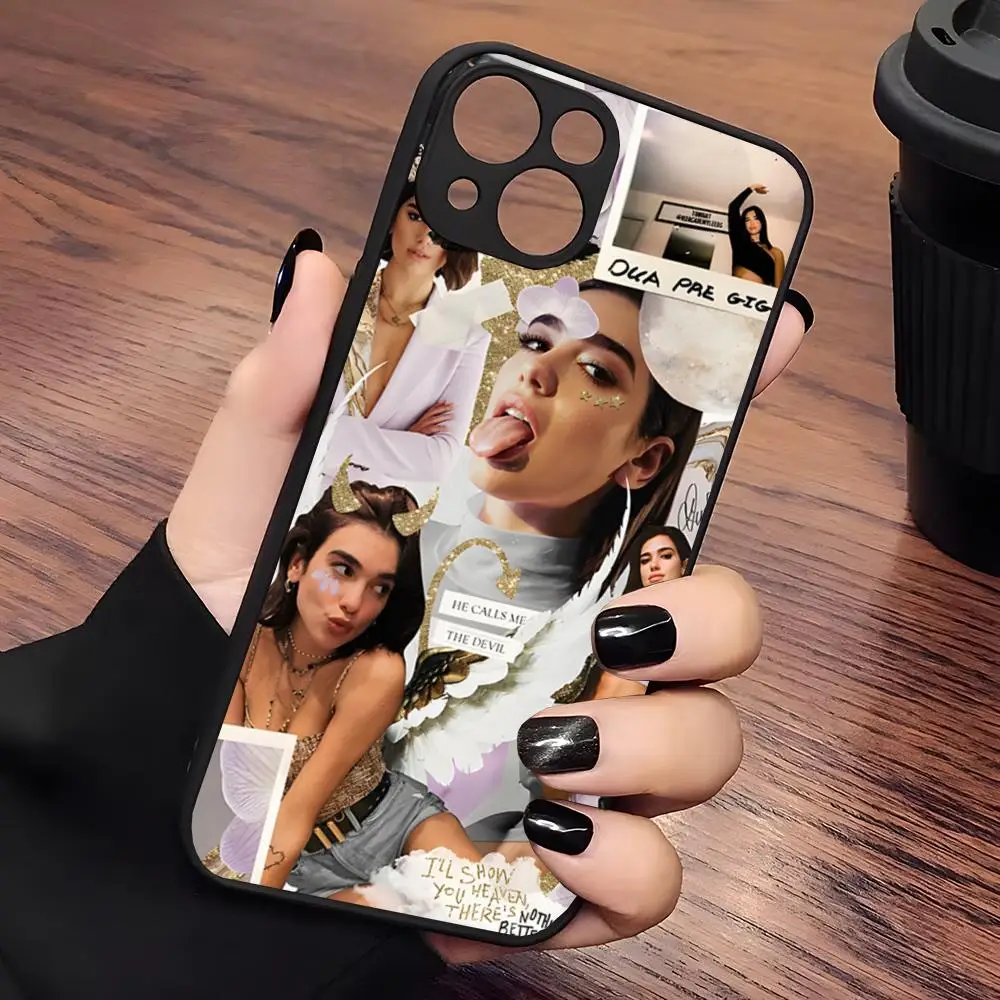 Чехол для телефона MINISO-Dua Lipa Singer матовый прозрачный iPhone 16 15 12 11 13 14 Pro Max X XR 8 Plus