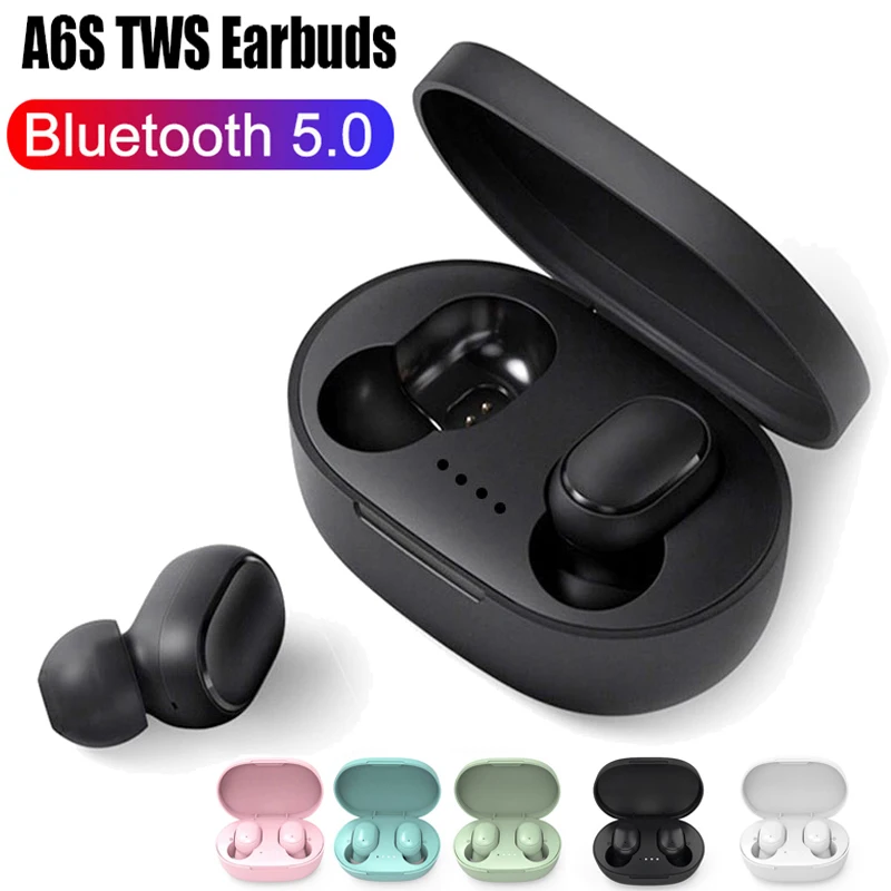 

Original A6S TWS Wireless Bluetooth Headset with Mic Earbuds Noice Cancelling Earphone Bluetooth Headphones PK E6 E7 Y30 Y50 I7