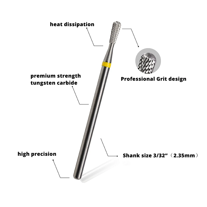 

Pear Shape Milling Cutters for Manicure Nail Drill Bit 3/32 Standard Shank Carbide Nail Cutter Nail Tech Must Have