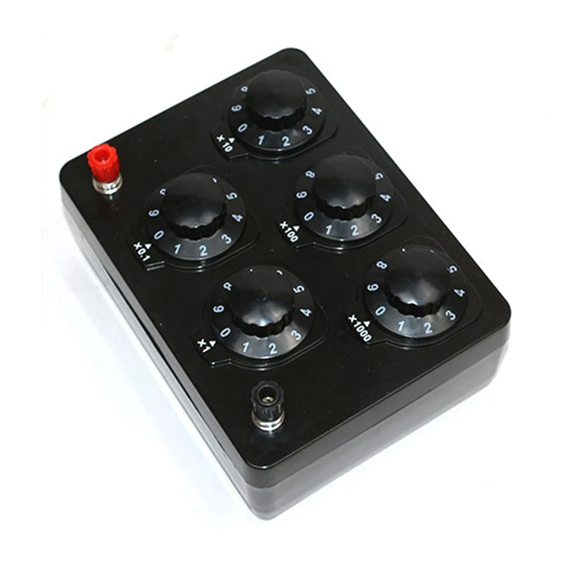 

Black Resistance Box Variable Decade Resistor Resistance Box 0-9999.9 Ohm Physical And Electrical Experimental Equipment