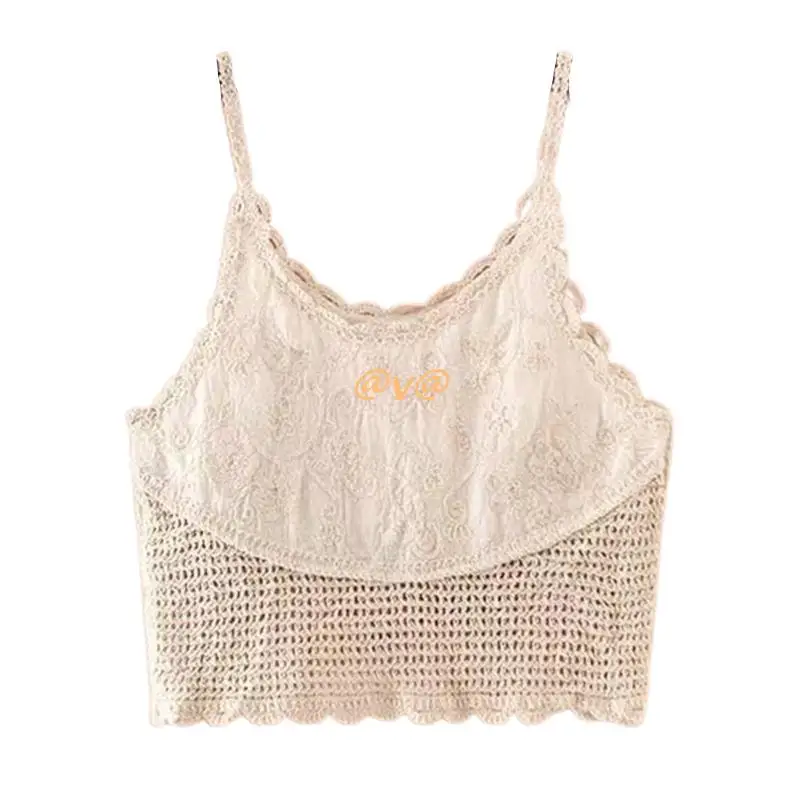 

Women Knitted Sweater Sexy Sleeveless Sun Protection Top Cropped Casual Crop Tops Flowy Crochet Ruched Pullover Camisole