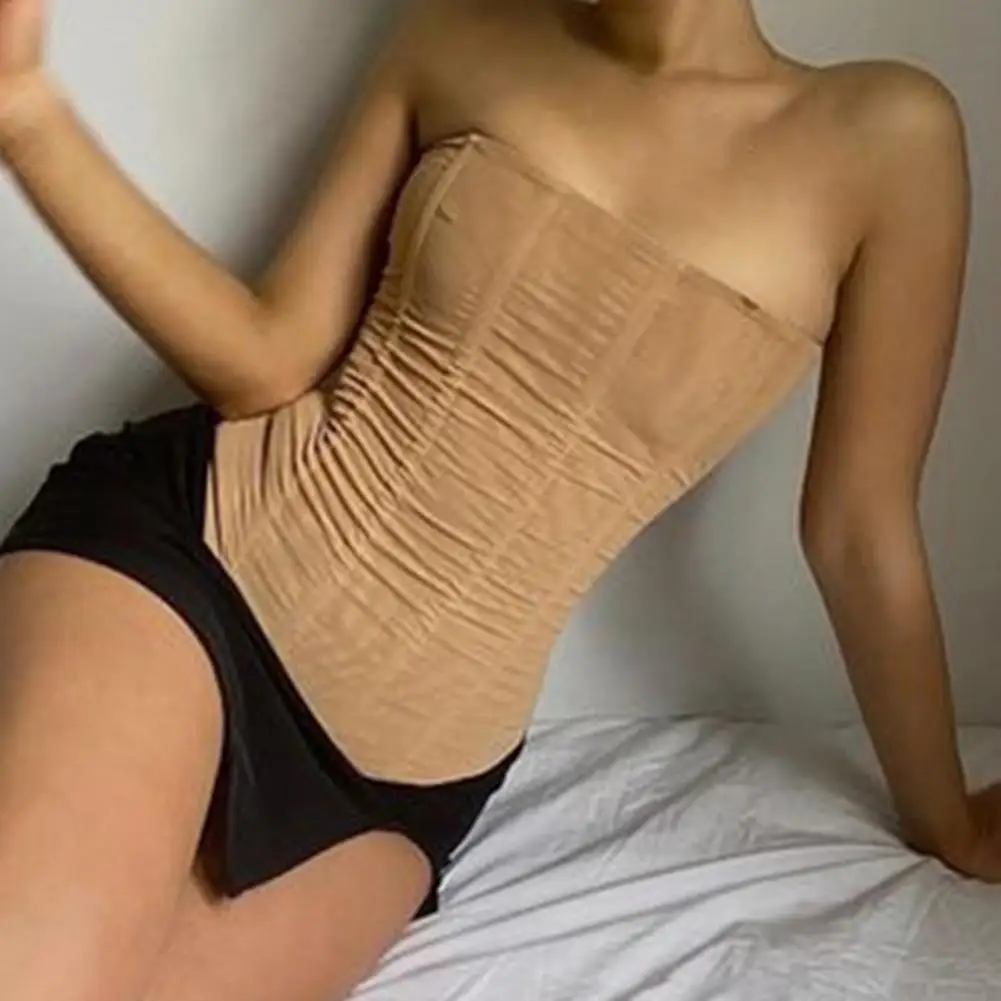 

Women Corset Crop Top Women Y2K Strapless Tube Tank Tops Off Shoulder Strapless Low Cut Body Shaper Top Party Clothes
