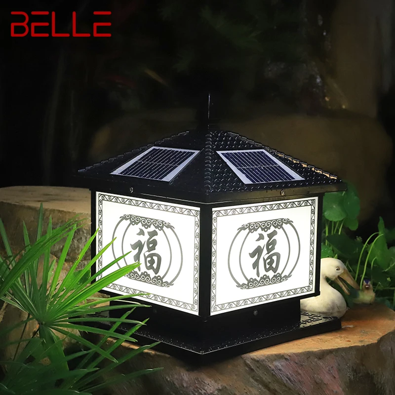 

BELLE Solar Post Lamp Outdoor Vintage Creative Chinese Pillar светильник Waterproof IP65 для дома, виллы, сада, патио