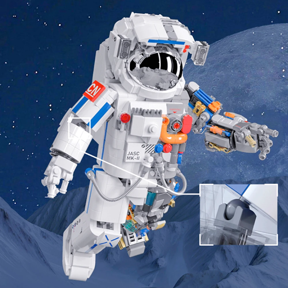 Двойной космонавт строительные блоки модель космонавта праздничный подарок