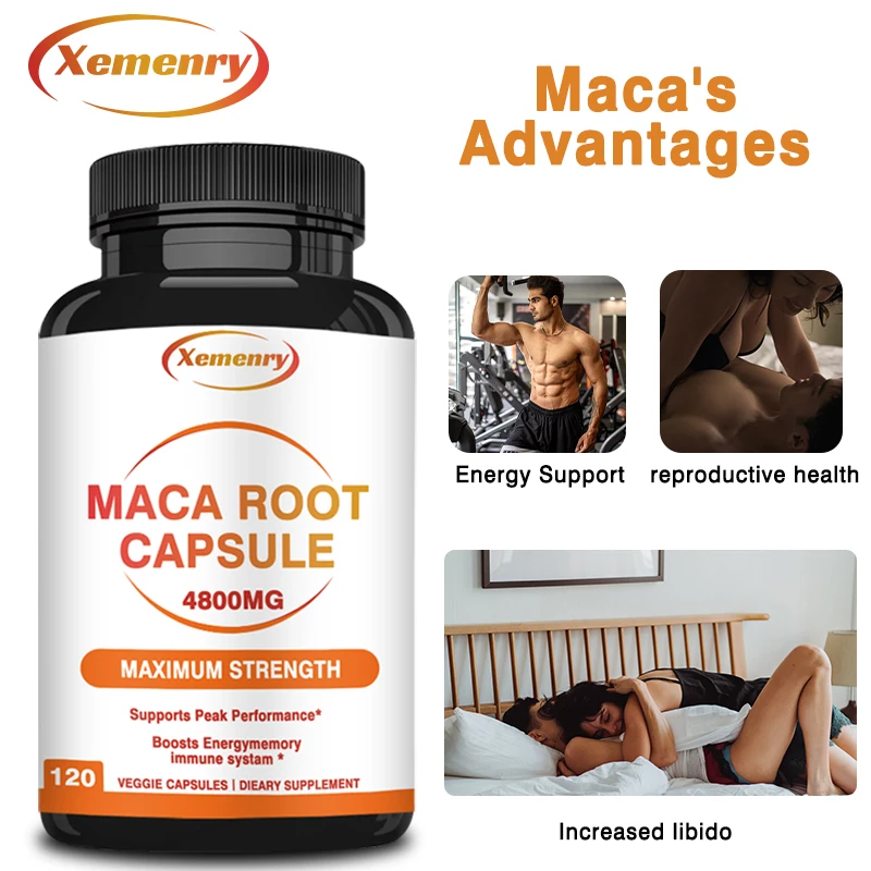 

Maca Root Extra Strength 4800 Mg Supports Energy, Endurance and Reproductive Health, Non-GMO, 120 Vegetarian Capsules