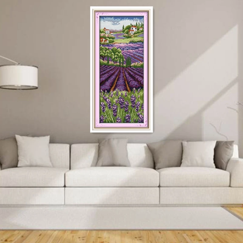 Набор для вышивки крестом с изображением лаванды шампанского Китайская вышивка