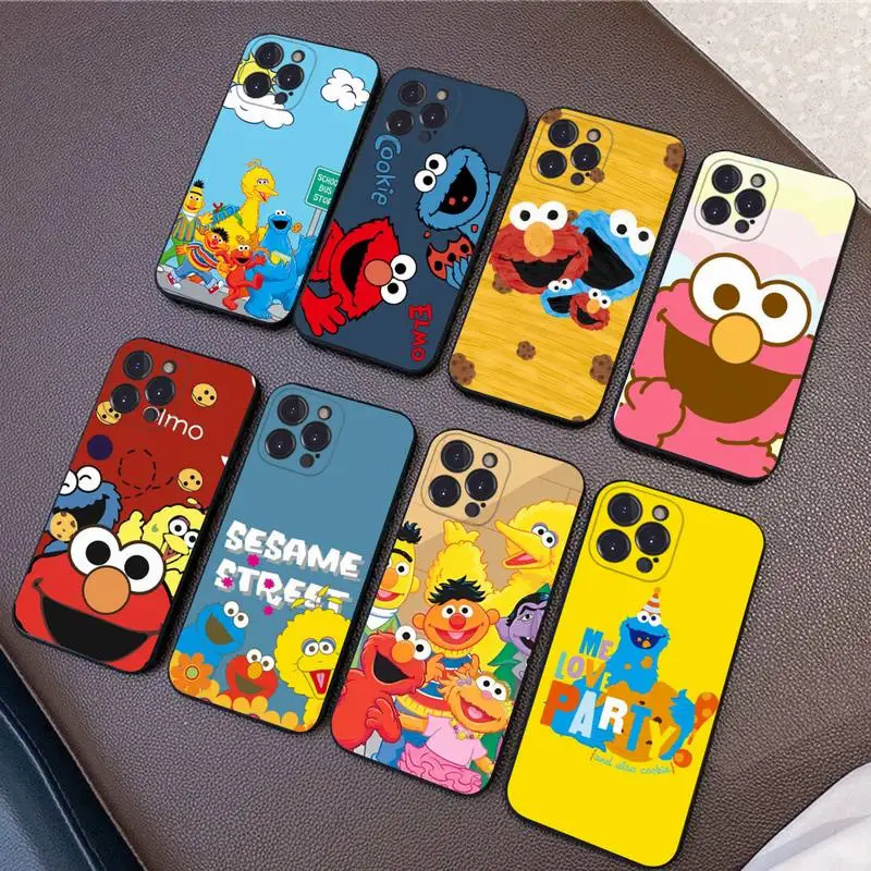 

Cute Cookies ELMO Sesame Street Phone Case Silicone Soft for iphone 14 13 12 11 Pro Mini XS MAX 8 7 6 Plus X XS XR Cover