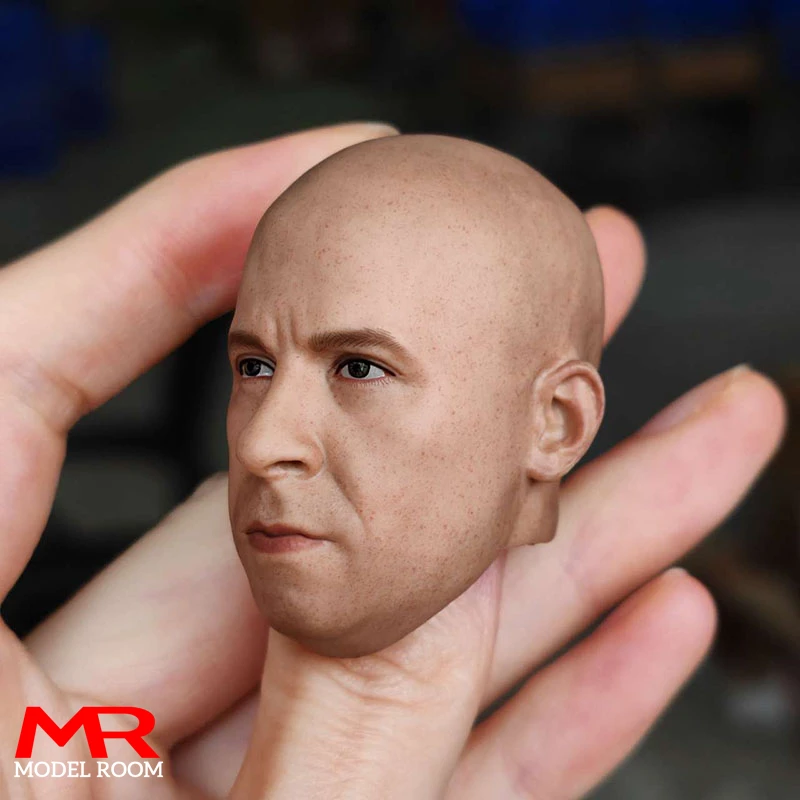 Фото 1/6 масштаб Vin Diesel голова лепка лысая голова солдата резьба модель подходит для 12-дюймовой фигурки солдата тело куклы №2