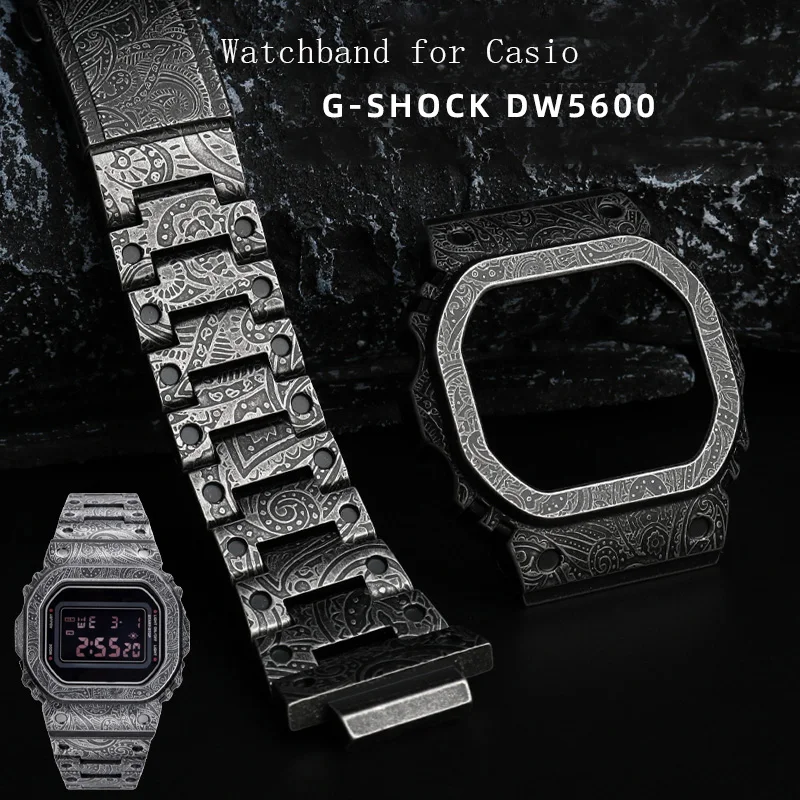 

Браслет из нержавеющей стали 316L с гравировкой для Casio G-Shock DW-5600 DW5610