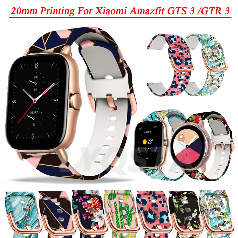 

Ремешок силиконовый для Amazfit GTS/2/2E/GTS2 Mini/GTR 42 мм/GTR2/Stratos 2/3, 20 мм