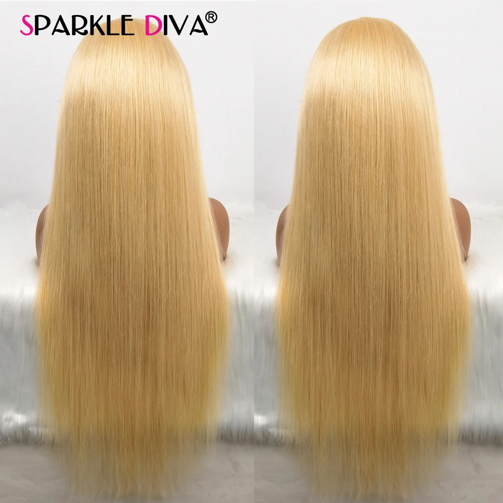 613 Blonde Lace Front Human Hair Wigs Brazilian Straight 613 Transparent Lace 13x4 Frontal Wigs With Baby Hair Remy Hair