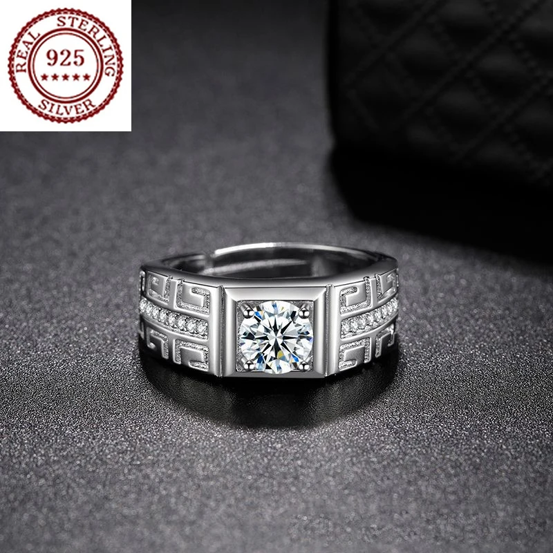

Мужское кольцо властителя муассанита из серебра S925 пробы, платины, свадьбы, помолвки, стильные модные ювелирные изделия, подарок для парня