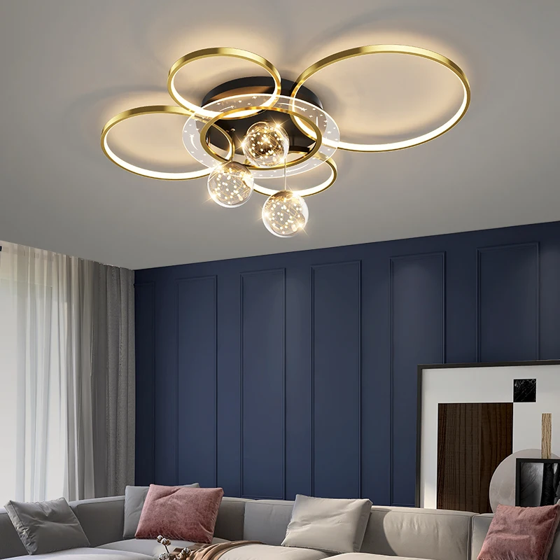 

Ceiling Lights Luxury Fixture Gold Modern LED Ceiling Lamp Living Dining Room Bedroom Decorative Lamparas Colgantes Para Techo