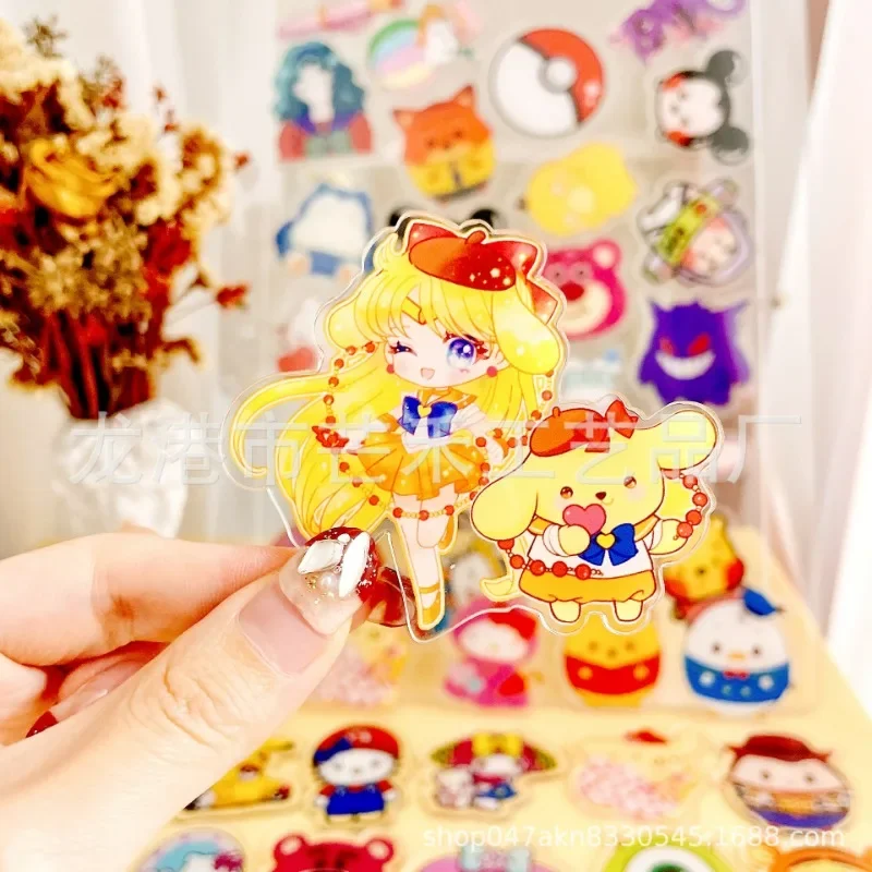 6 см/8 см MINISO аниме модные детали пряжка для ключа HelKitty акриловые аксессуары