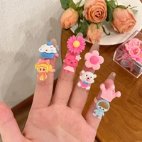 36pc sweet kids rings toy flower animal ring for children jewelry party decoration girls gifts princess suit