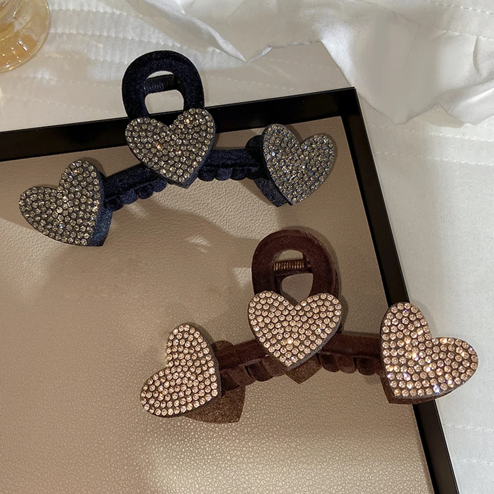 

New Summer Rhinestone Heart Hair Claw Sweet Fairy Hair Clips for Women Girls Hair Crab Headband Fashion Hair Accessories