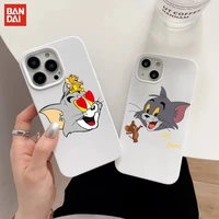 bandai cat and mouse phone case white phone case for iphone 6 6s 7 8 plus xr x xs 11 12 13 mini pro max fundas shell cover