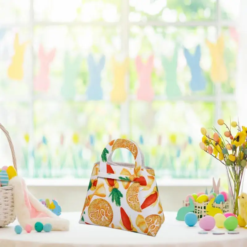 

Happy Easter Egg Hunt Bags Easter Bunny Carrot Chick Egg Gift Bags With Handles Easter Bags For Gifts Wrapping Egg Hunt Game