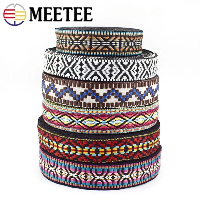 5Yards 30mm Polyester Webbing Tape Jacquard Ribbon Decorative Ethnic Bag Shoulder Strap Clothes Fabric DIY Sewing Accessories