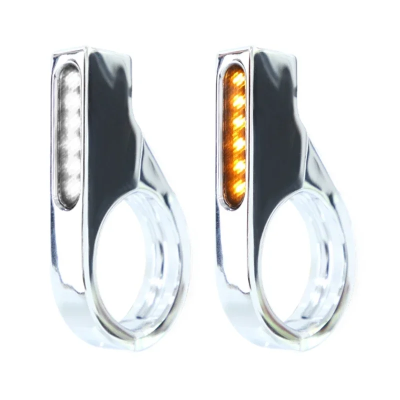 

Universal Motorcycles Front Turn Light Flasher Led Flowing Water Blinker Flashing Lamp For 41mm Fork Tubes XXFF