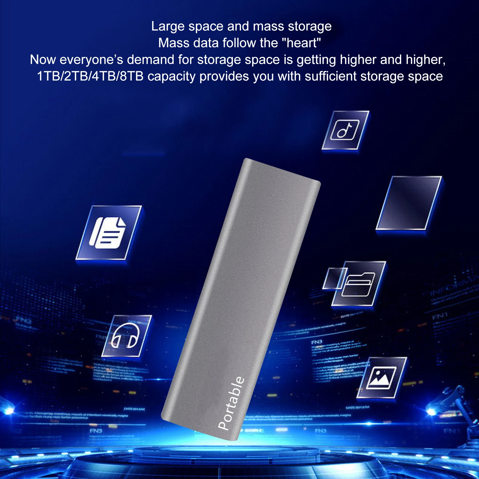 New 2TB M.2 SSD 500GB 2TB 4TB 16TB Type-C 1TB External Hard Drive Usb 3.1 Mobile Solid State Hard Disks for Notebook Laptop/mac images - 6