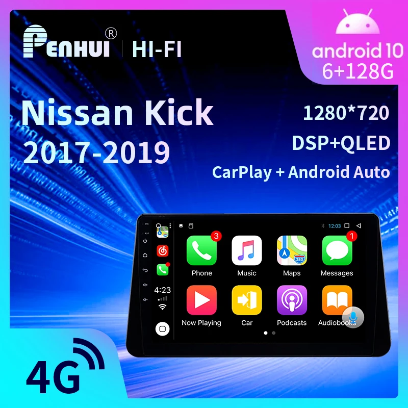 

Автомобильный DVD-плеер на Android для Nissan Kicks (2017-2019), автомобильное радио, мультимедийный видеоплеер, навигатор GPS, Android 10,0, двойной разъем Din